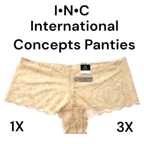 International Concepts Panties INC 1X 3X Lace Boyshort Underwear Plus Size - Picture 1 of 11